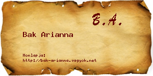 Bak Arianna névjegykártya